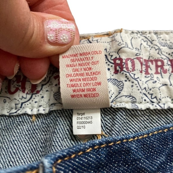 MOSSIMO SUPPLY CO. Distressed Boyfriend Jeans Blue Size 7 - Picture 13 of 13